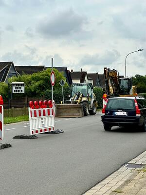 Bild vergr&ouml;&szlig;ern: Baustelle Frankfurter Stra&szlig;e mit halbseitiger Sperrung
