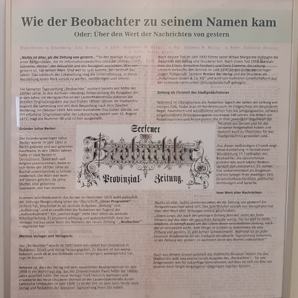 Bild vergr&ouml;&szlig;ern: 150 Jahre Beobachter im St&auml;dtischen Museum (1)
