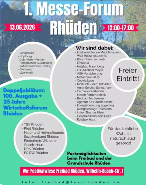 Bild vergr&ouml;&szlig;ern: Flyer 1. Messe-Forum Rh&uuml;den